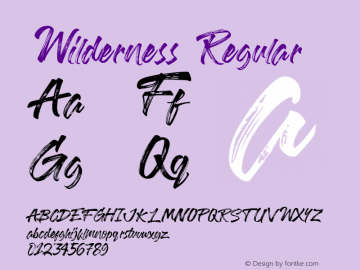 Wilderness Version 1.001;Fontself Maker 3.5.1 Font Sample