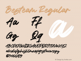 Besteam Version 1.00;April 21, 2020;FontCreator 12.0.0.2567 64-bit Font Sample