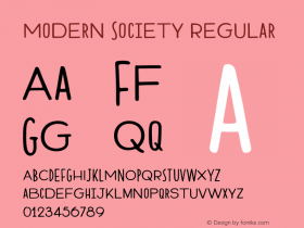 Modern Society Regular Version 1.000;hotconv 1.0.109;makeotfexe 2.5.65596 Font Sample