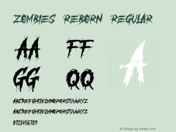 ZOMBIES REBORN Version 1.00;March 17, 2020;FontCreator 12.0.0.2555 64-bit图片样张