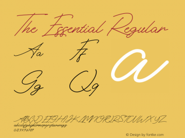 The Essential Version 1.000 Font Sample