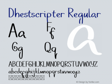 DhestscripterRegular Version 1.003;Fontself Maker 3.5.1 Font Sample