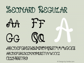 Leonard Version 1.00;March 25, 2020;FontCreator 12.0.0.2563 64-bit图片样张