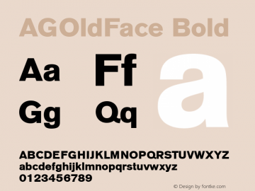 AGOldFace Bold Version 1.00 Font Sample
