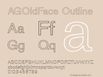 AGOldFace Outline Macromedia Fontographer 4.1 1/12/98 Font Sample