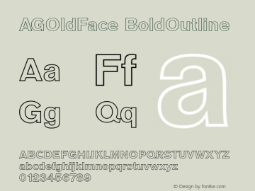 AGOldFace BoldOutline Macromedia Fontographer 4.1 1/12/98 Font Sample