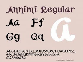 Annimi Regular Version 1.001;Fontself Maker 3.5.1图片样张