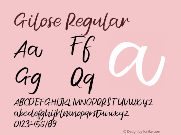 Gilose Version 1.000 Font Sample