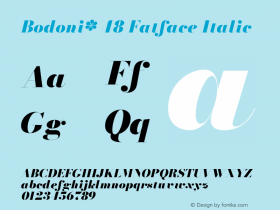 Bodoni* 48 Fatface Italic Version 2.001 Font Sample