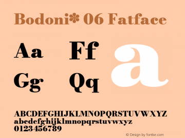 Bodoni* 06 Fatface Version 2.001图片样张