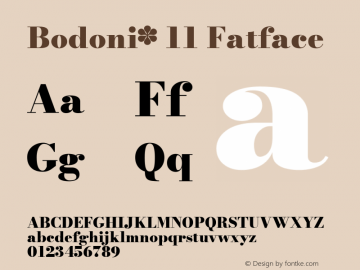 Bodoni* 11 Fatface Version 2.001图片样张