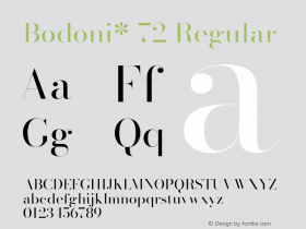 Bodoni* 72 Book Version 2.001图片样张