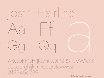 Jost* Hairline Version 3.500 Font Sample