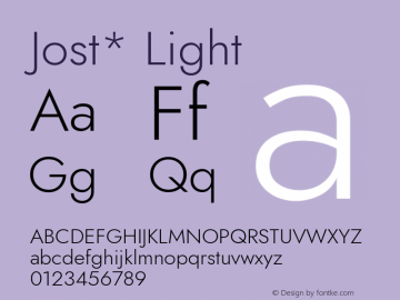 Jost* Light Version 3.500 Font Sample