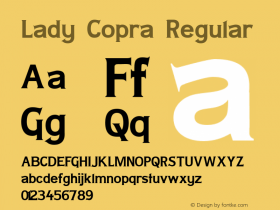 Lady Copra Regular 1.0 Font Sample