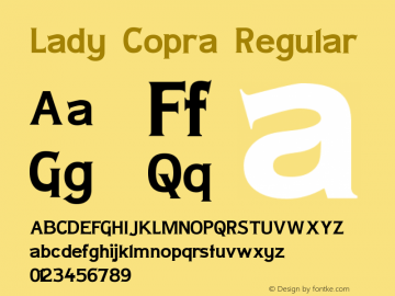 Lady Copra Regular 1.0 Font Sample