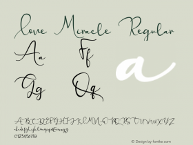 Love Miracle Version 1.00;April 2, 2020;FontCreator 12.0.0.2567 64-bit Font Sample