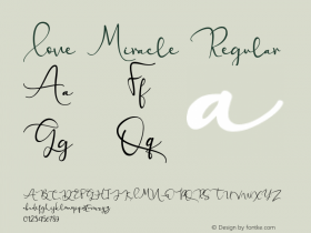 Love Miracle Version 1.00;April 2, 2020;FontCreator 12.0.0.2567 64-bit图片样张