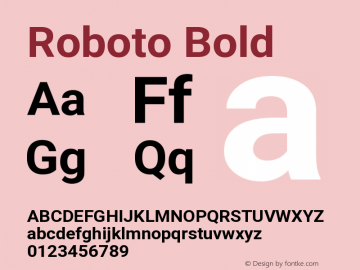 Roboto Bold Version 2.132 Font Sample