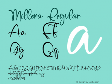 Millena Version 1.00;April 9, 2020;FontCreator 12.0.0.2567 64-bit Font Sample