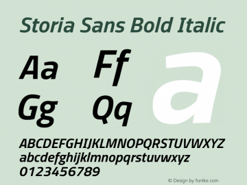 Storia Sans Bold Italic Version 60.001;April 27, 2020;FontCreator 12.0.0.2522 64-bit Font Sample