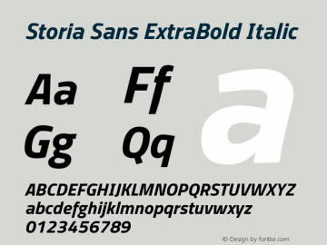 Storia Sans ExtraBold Italic Version 60.001;April 27, 2020;FontCreator 12.0.0.2522 64-bit Font Sample