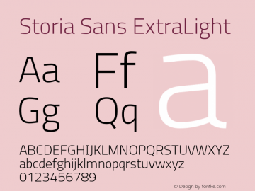 Storia Sans ExtraLight Version 60.001;April 27, 2020;FontCreator 12.0.0.2522 64-bit Font Sample