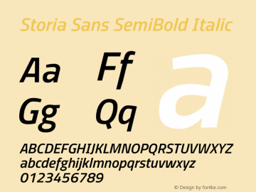 Storia Sans SemiBold Italic Version 60.001;April 27, 2020;FontCreator 12.0.0.2522 64-bit Font Sample