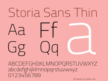 Storia Sans Thin Version 60.001;April 27, 2020;FontCreator 12.0.0.2522 64-bit Font Sample