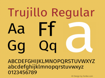 Trujillo Version 4.301;April 28, 2020;FontCreator 12.0.0.2522 64-bit图片样张