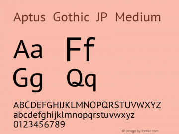 Aptus Gothic JP Version 1 Font Sample