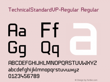 Technical Standard VP W05 Rg Version 1.00 Font Sample