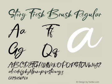 Story Fresh Brush Version 1.000 Font Sample