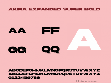 Akira Expanded Super Bold Version 1.00;April 24, 2020;FontCreator 12.0.0.2545 64-bit Font Sample