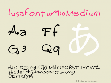lusafontur1 Medium Version 001.000 Font Sample