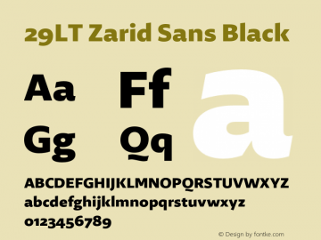 29LTZaridSans-Black Version 2.000;hotconv 1.0.109;makeotfexe 2.5.65596 Font Sample