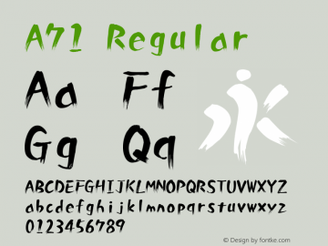 A71 Version 1.00 Font Sample