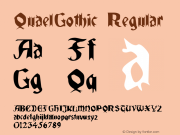 QuaelGothic Regular . 27 03 01 Font Sample