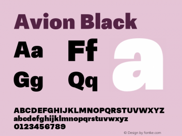 Avion-Black Version 1.00 Font Sample