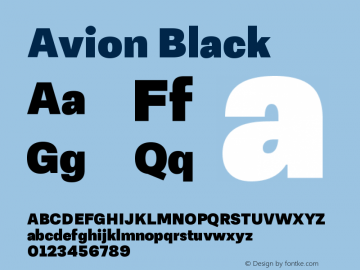 Avion Black Version 1.00 Font Sample