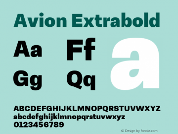Avion-Extrabold Version 1.00 Font Sample