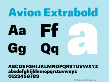 Avion Extrabold Version 1.00 Font Sample