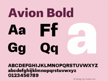 Avion Bold Version 1.00 Font Sample