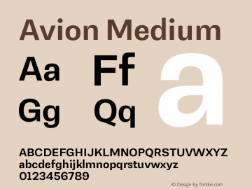 Avion Medium Version 1.00 Font Sample