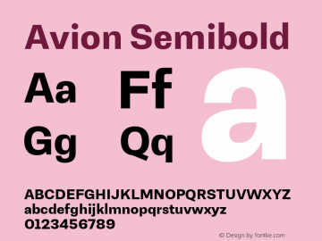Avion-Semibold Version 1.00 Font Sample