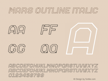 Mars-OutlineItalic Version 1.000图片样张