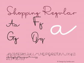 Shopping Version 1.001;Fontself Maker 3.5.1 Font Sample