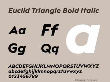 EuclidTriangle-BoldItalic Version 3.001图片样张