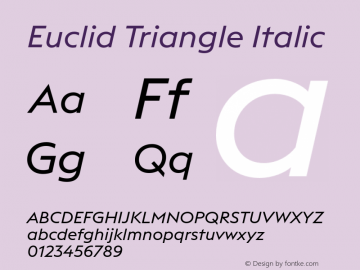 EuclidTriangle-Italic Version 3.001图片样张