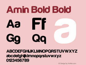 Amin Bold Version 1.00 June 30, 2015, initial release Font Sample